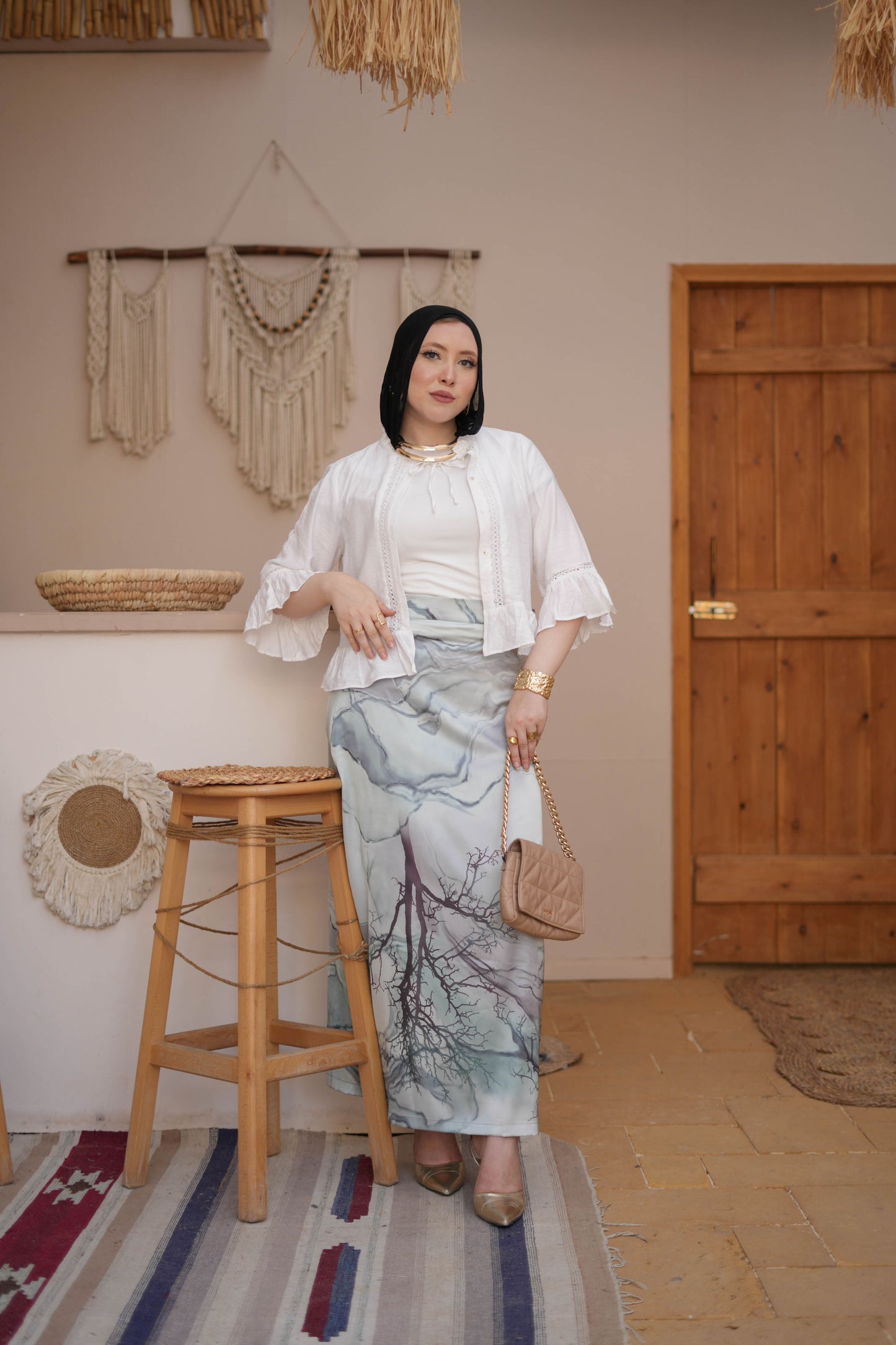 Satin Skirt-Mint Green