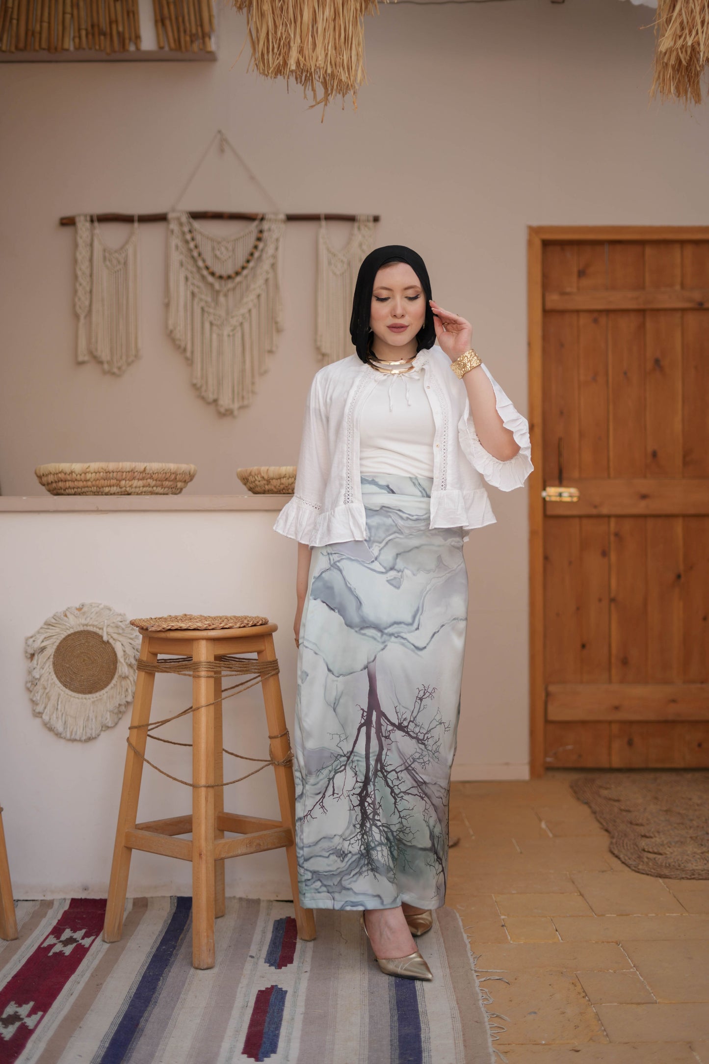 Satin Skirt-Mint Green