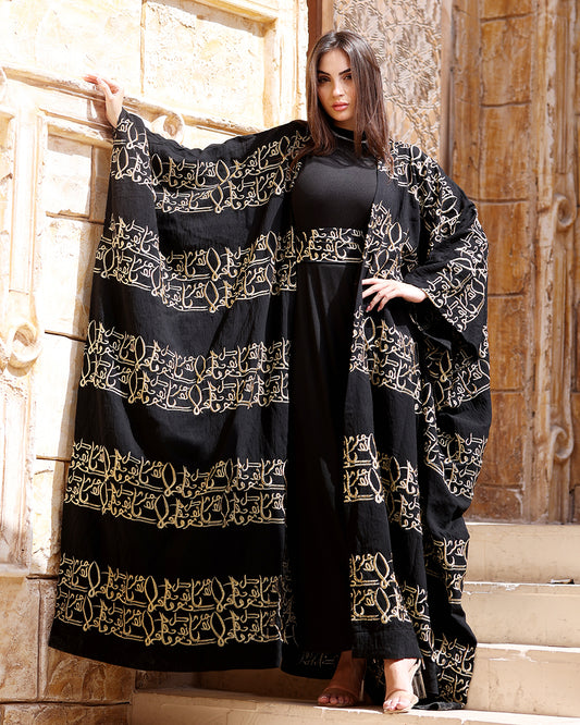 Black kaftan with Gold Embroidery