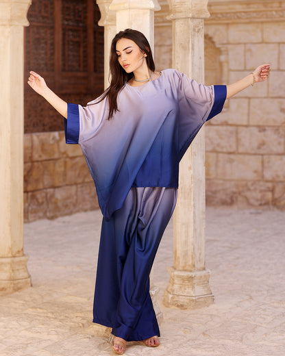 Satin Set Gradient Navy and Grey