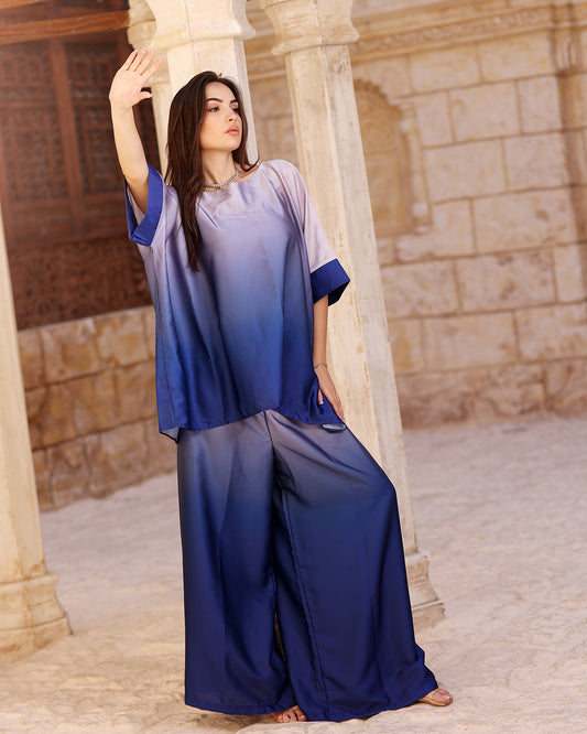 Satin Set Gradient Navy and Grey