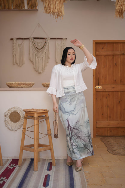 Satin Skirt-Mint Green