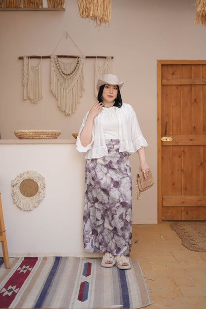 Maxi Satin Skirt-Brown