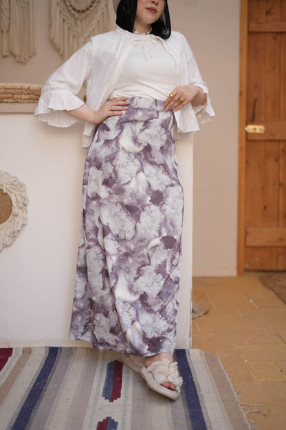 Maxi Satin Skirt-Brown